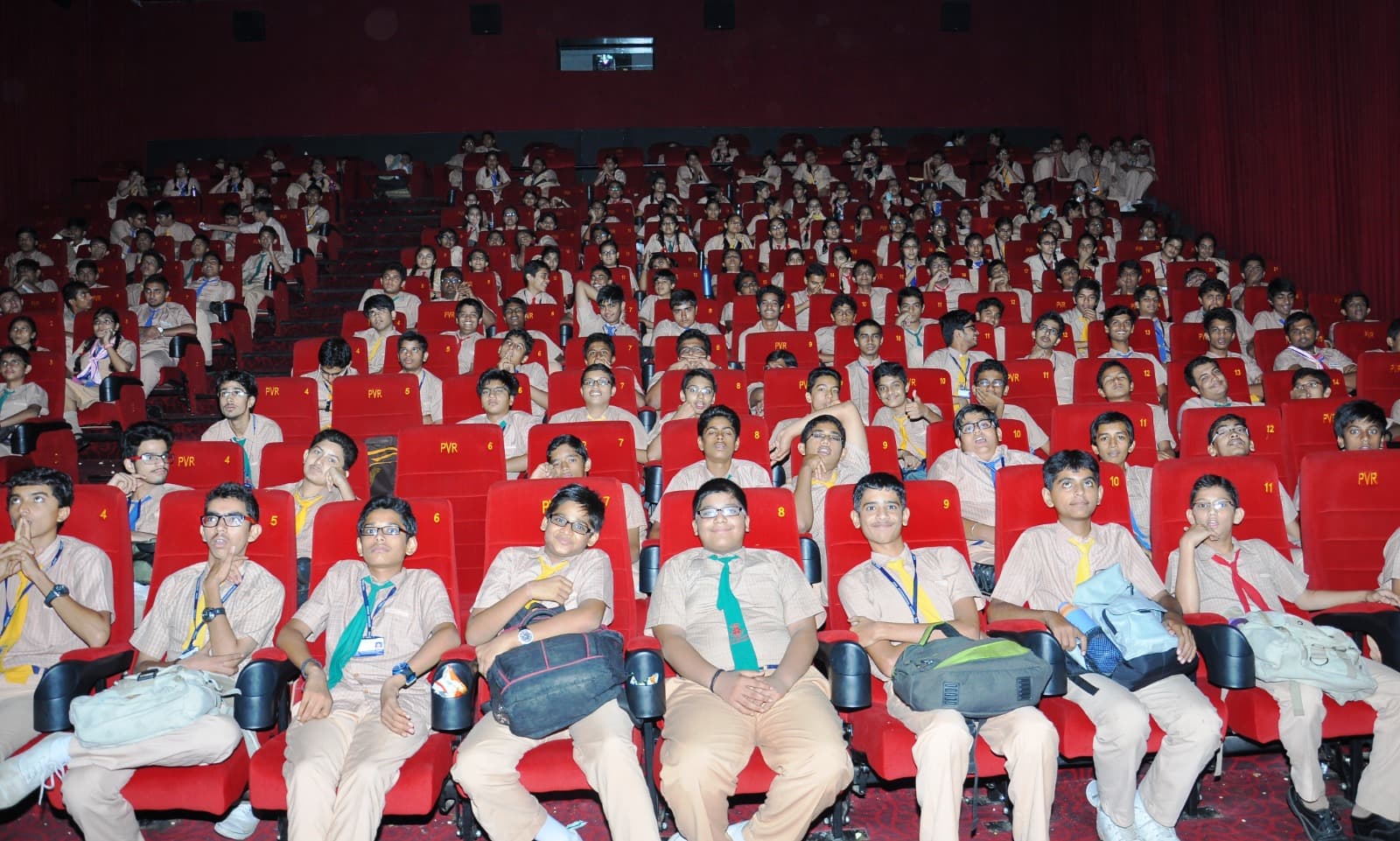 Students at a My School Movie Club screening